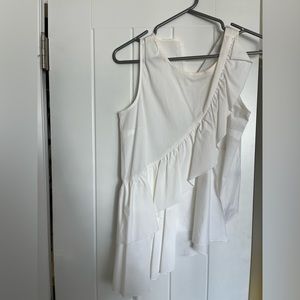 Lord & Taylor asymmetrical white blouse XS